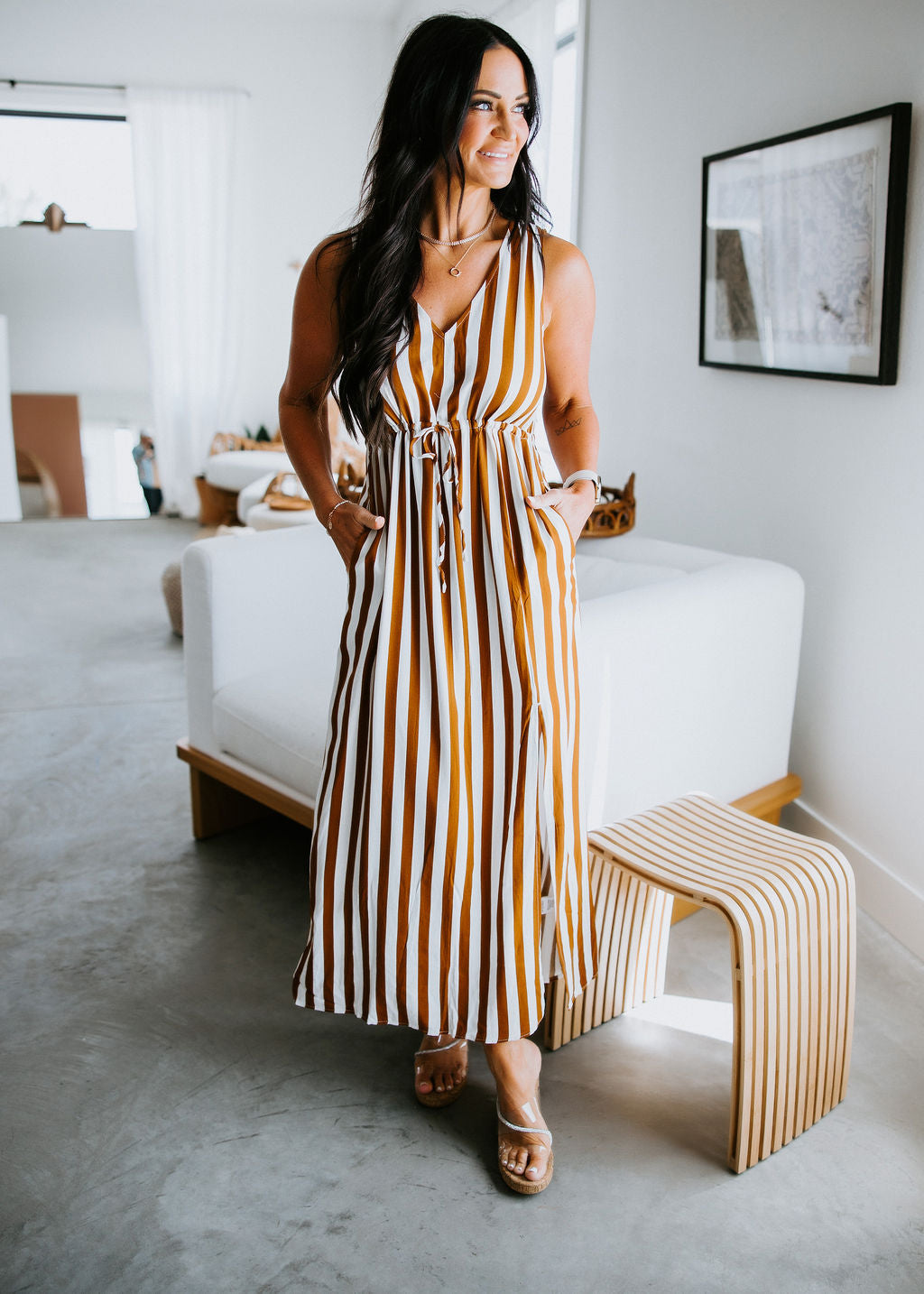 Sistine Striped Maxi Dress