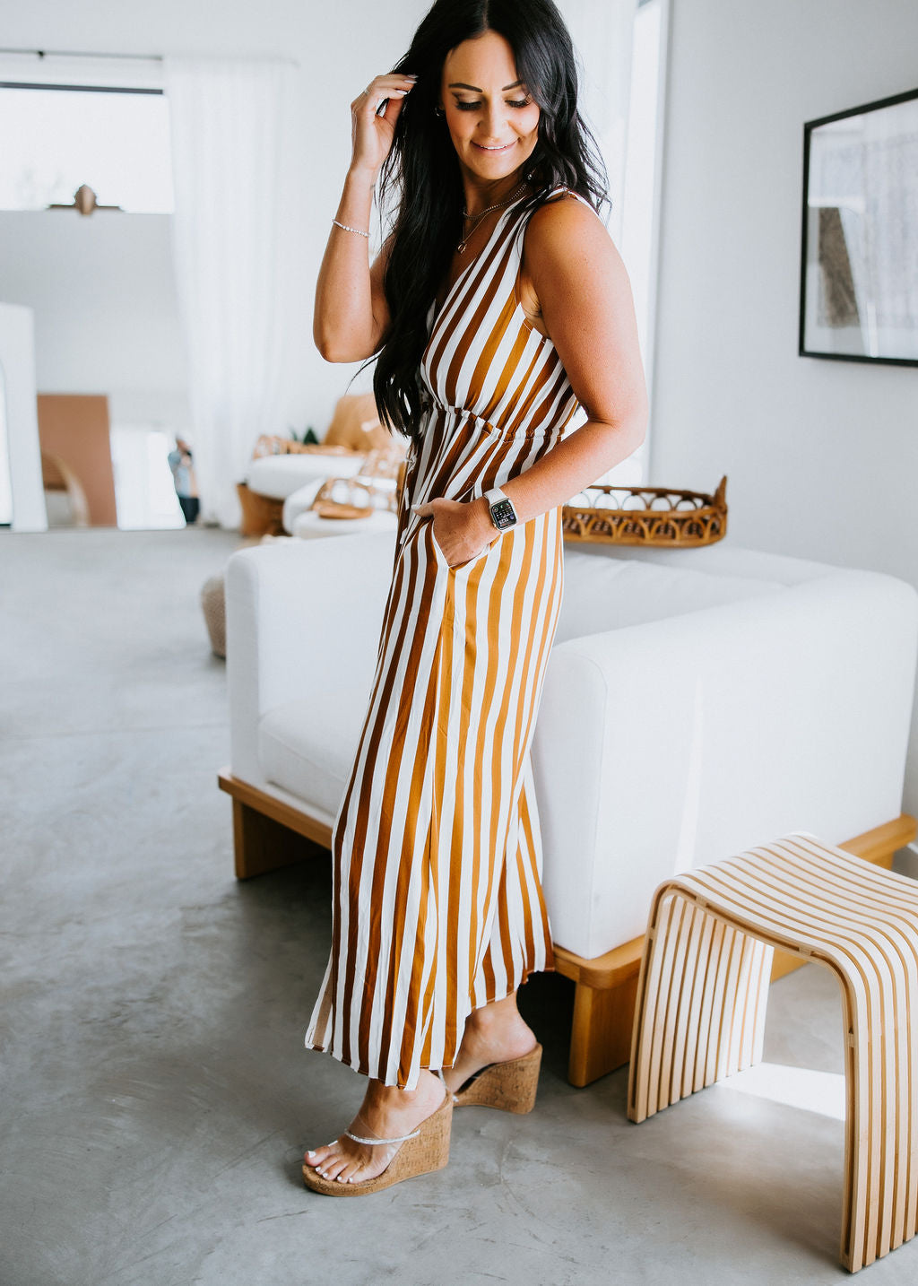 Sistine Striped Maxi Dress