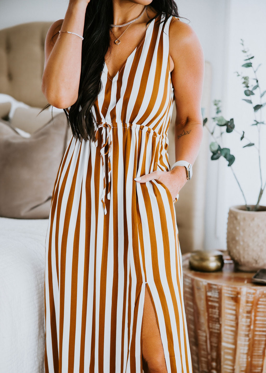 Sistine Striped Maxi Dress