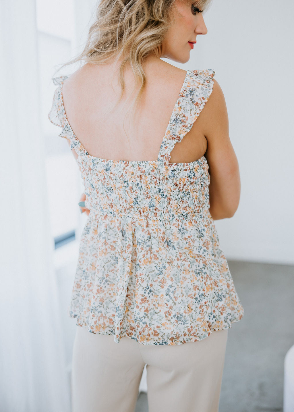 Azalea Floral Peplum Tank