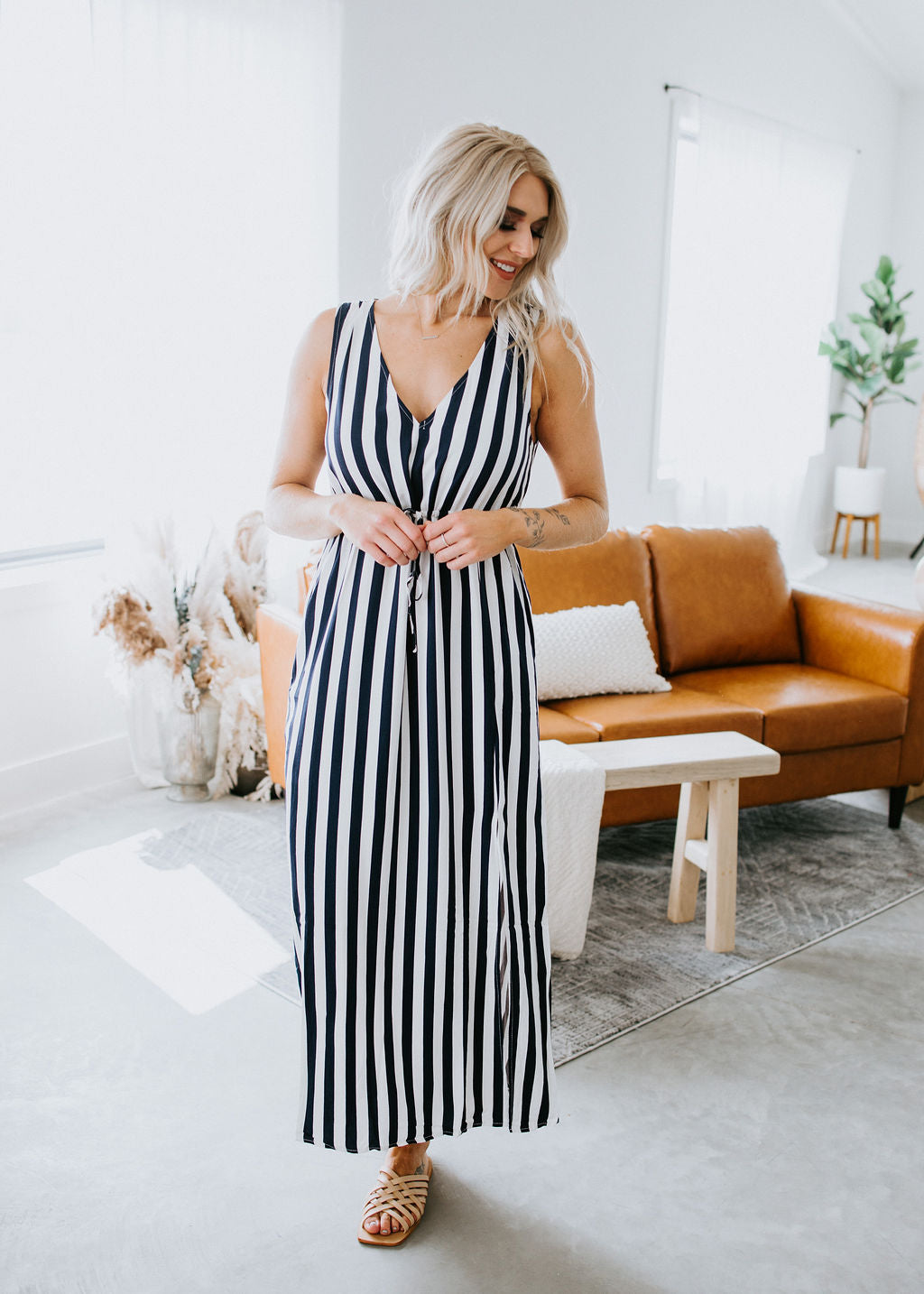 Sistine Striped Maxi Dress