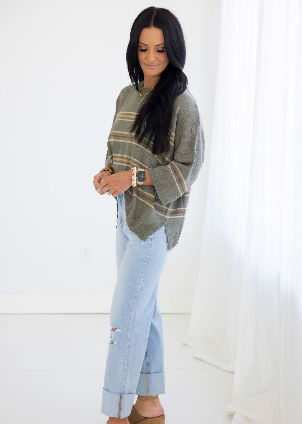 Aniya Striped Sweater Top