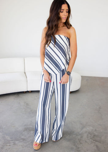 Caty Striped Linen Set