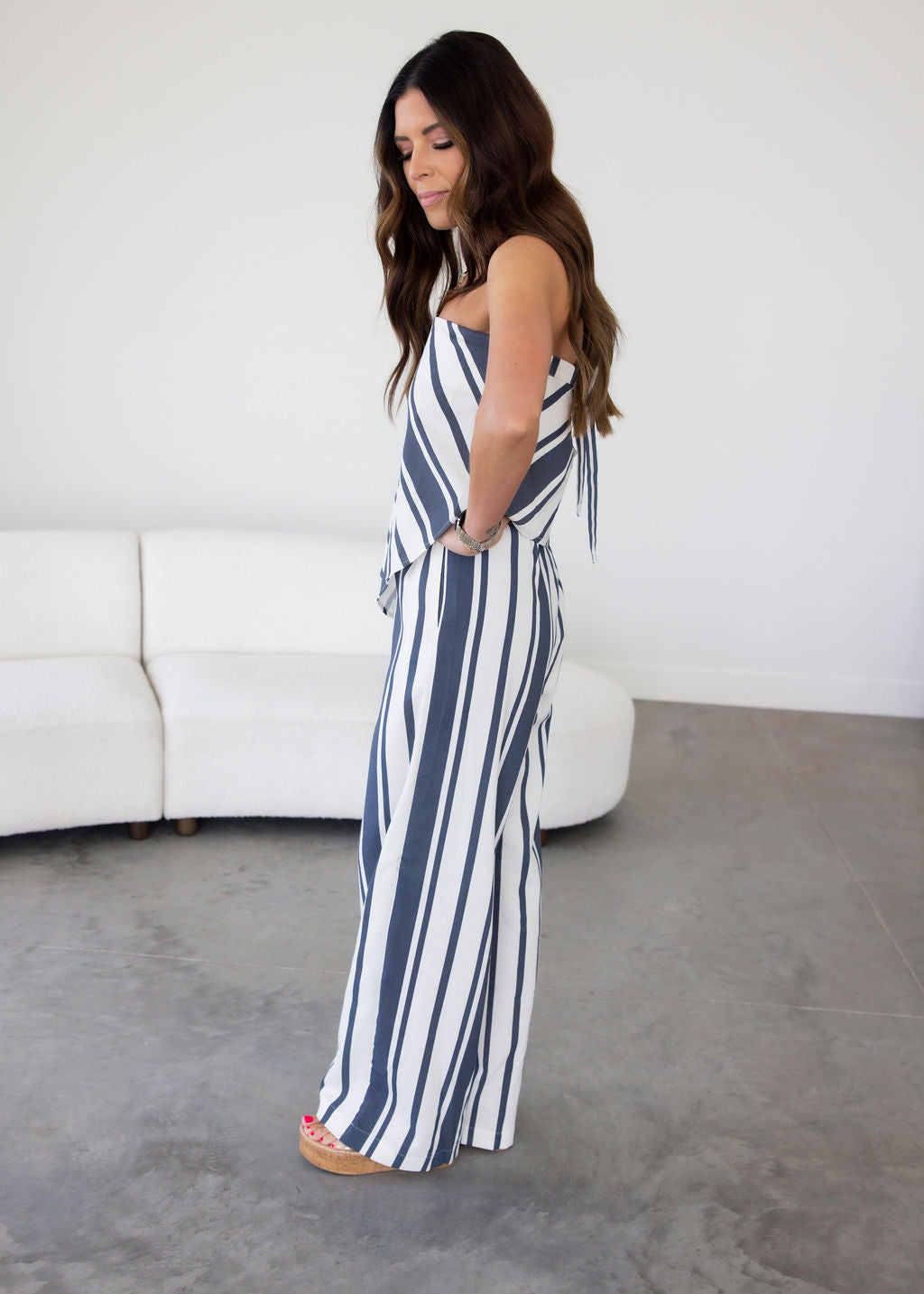 Caty Striped Linen Set