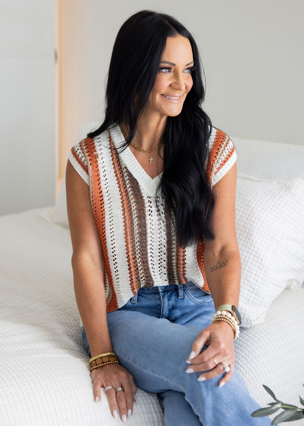 Ciera Striped Knit Top