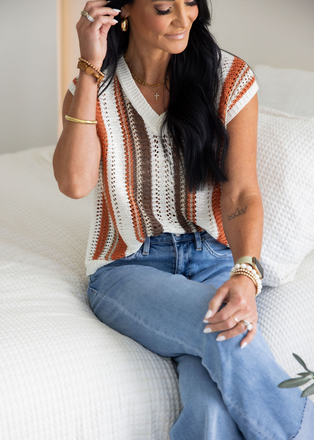 Ciera Striped Knit Top