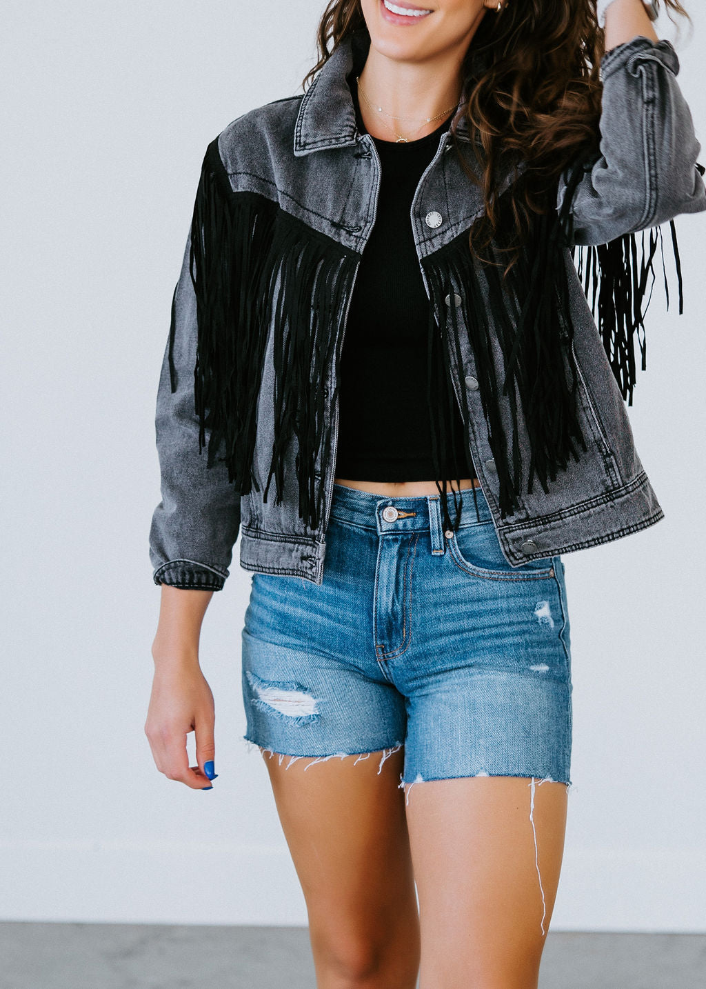 Becky Fringe Denim Jacket