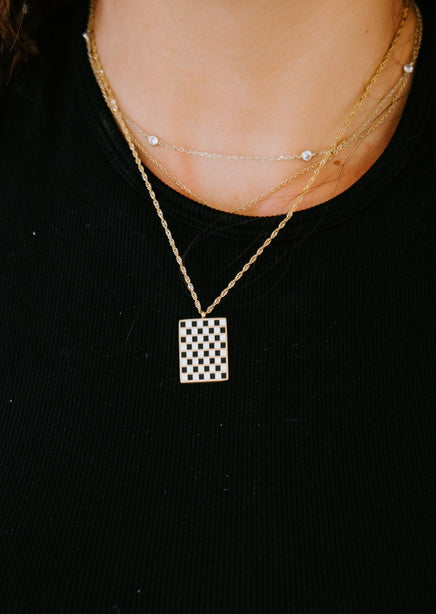 Kinder Checkerboard Necklace