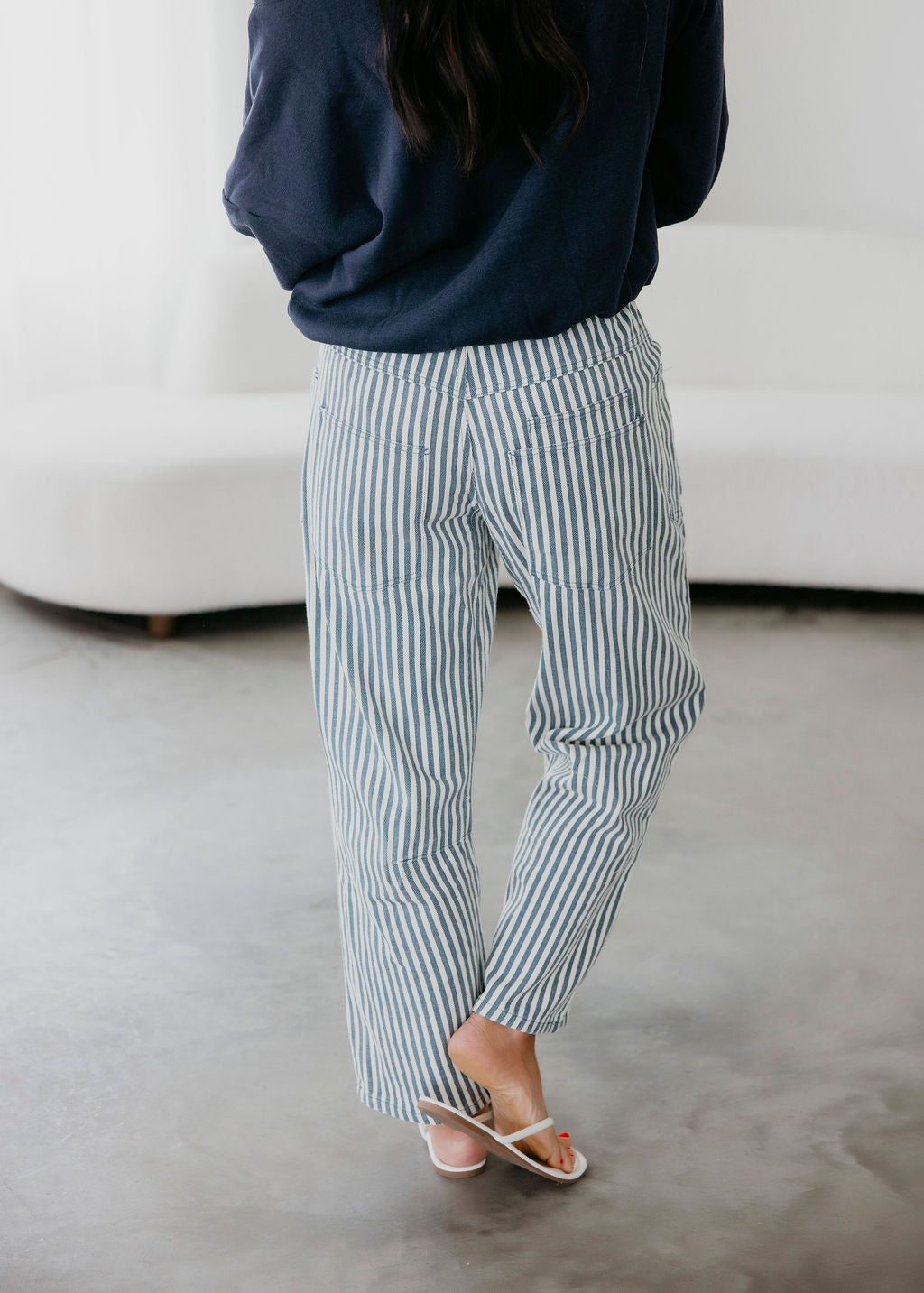 Ronnie Striped Twill Barrel Pants