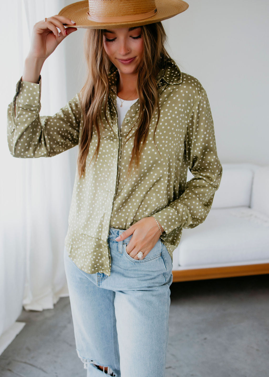 Donnie Polka Dot Blouse