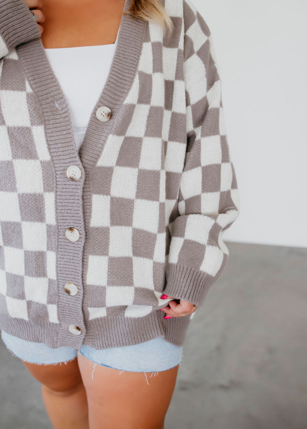 Poe Checkered Cardigan