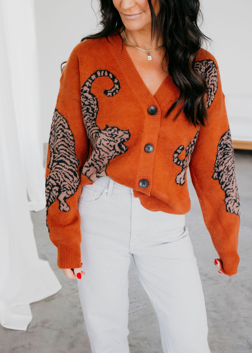 Tiger Printed Cardigan