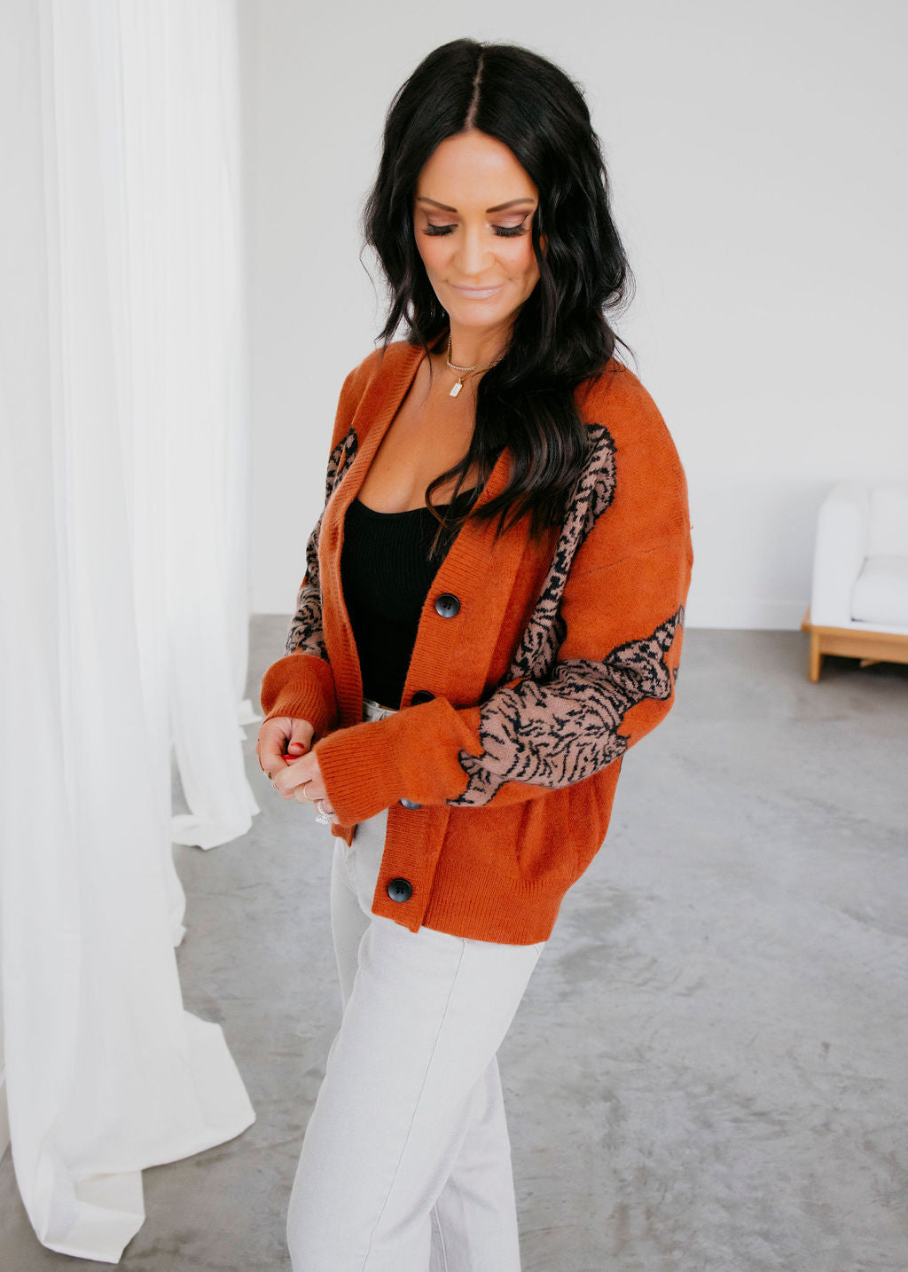 Tiger Printed Cardigan