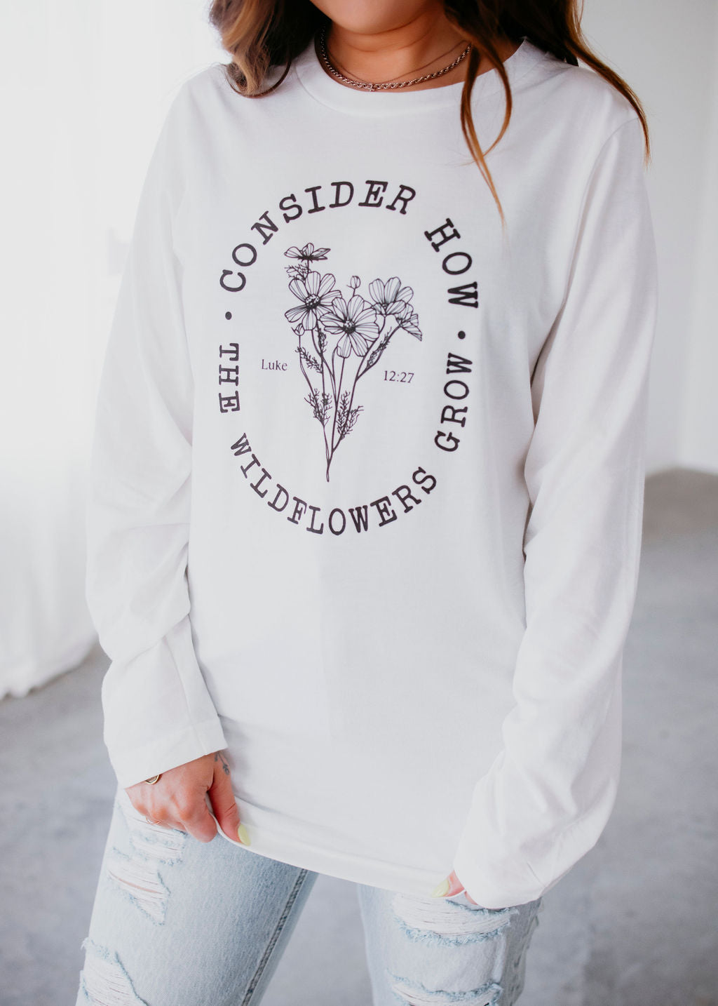 Wildflowers Grow Graphic Long Sleeve Top