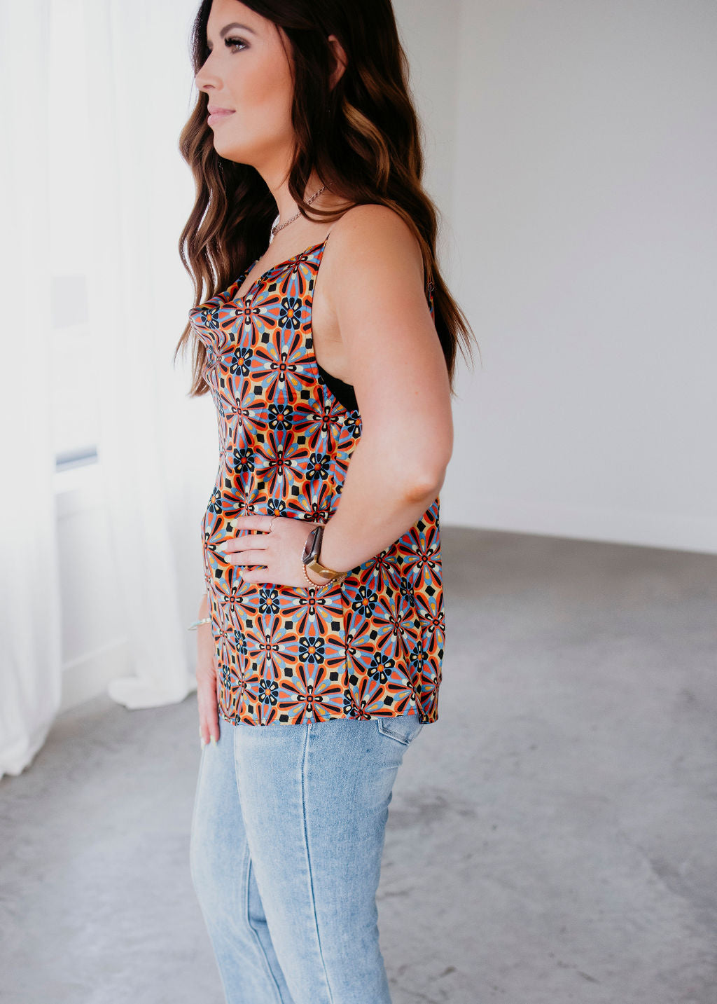 Taryn Cowlneck Patterned Cami