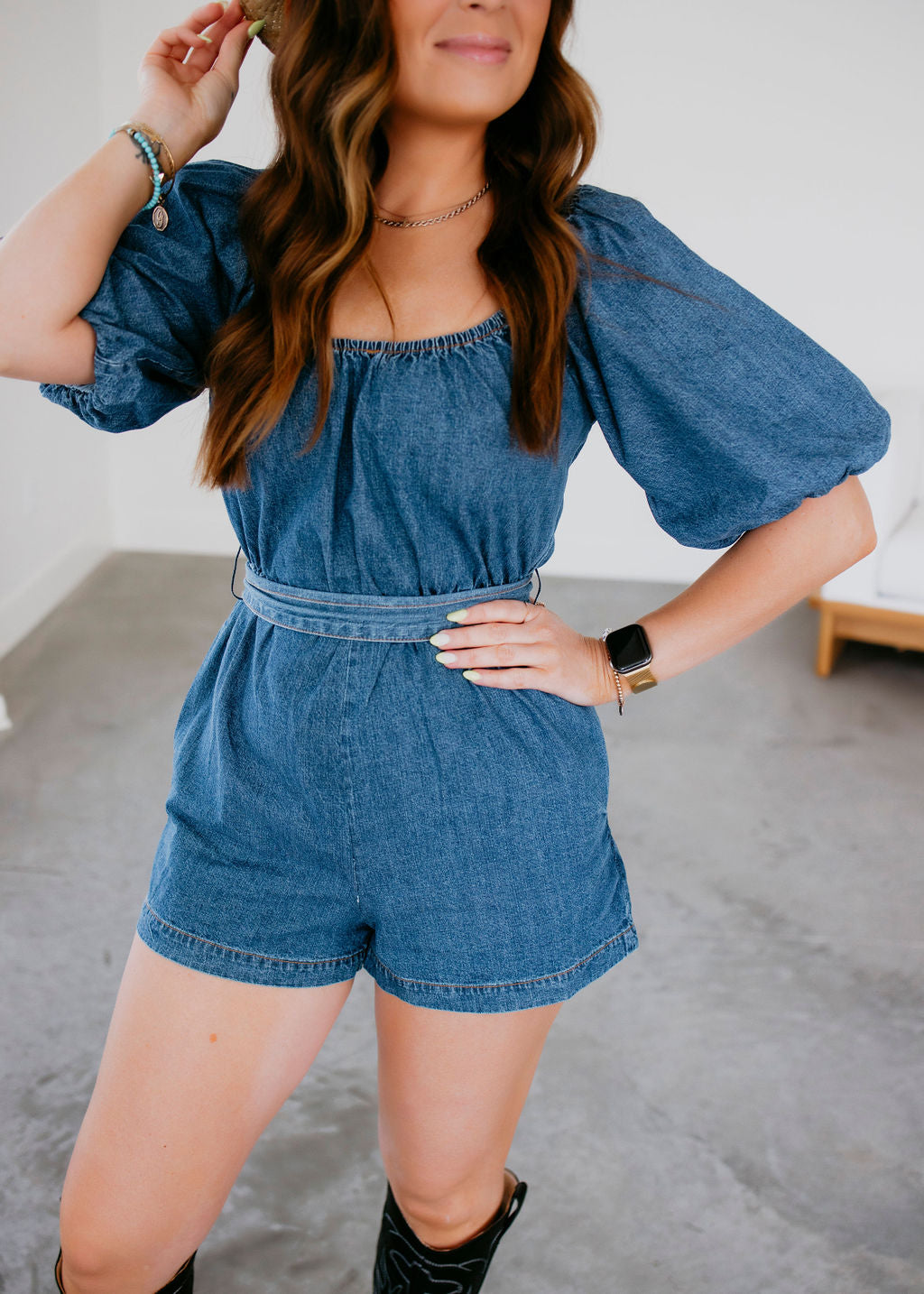 Melanie Denim Romper