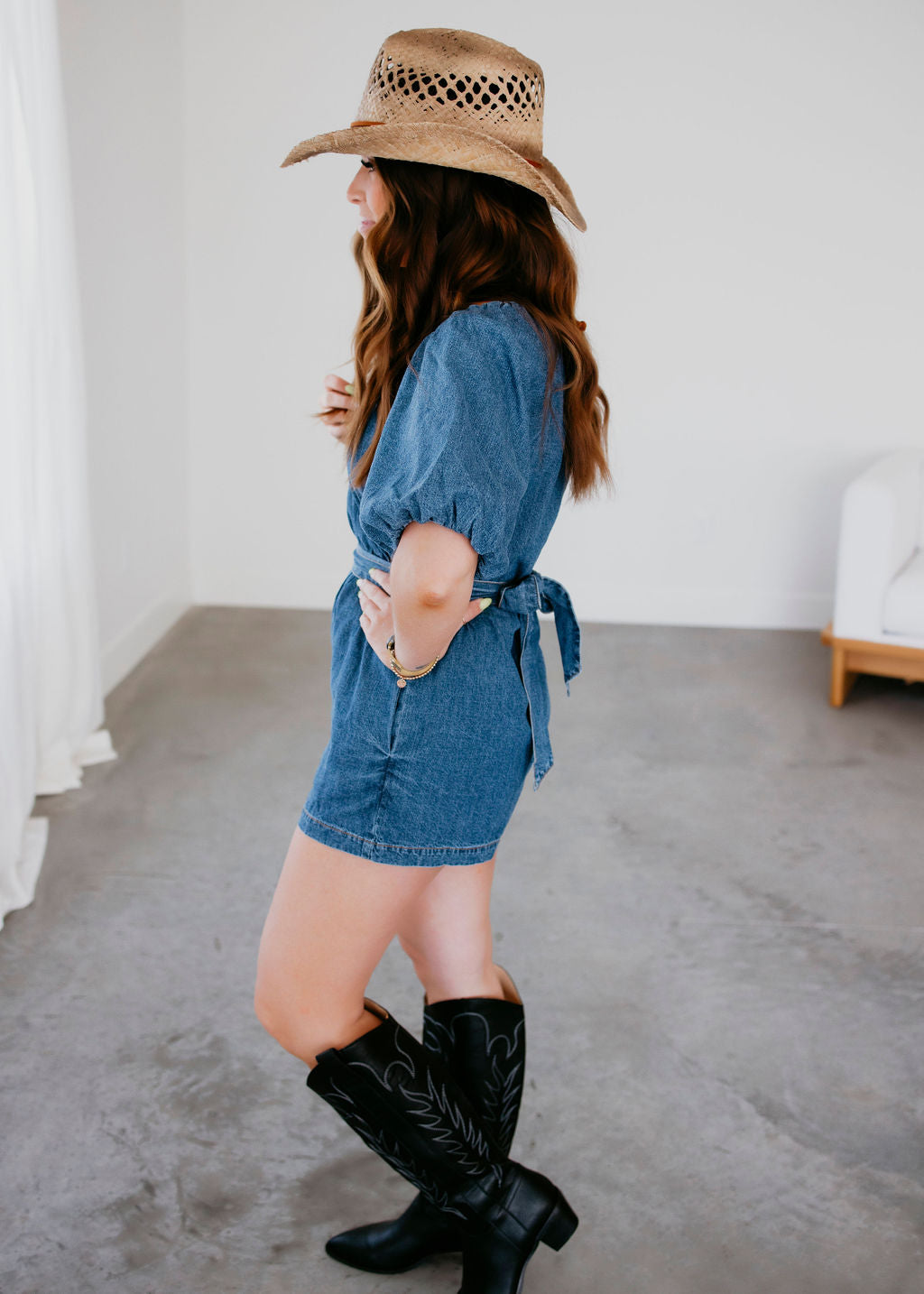 Melanie Denim Romper