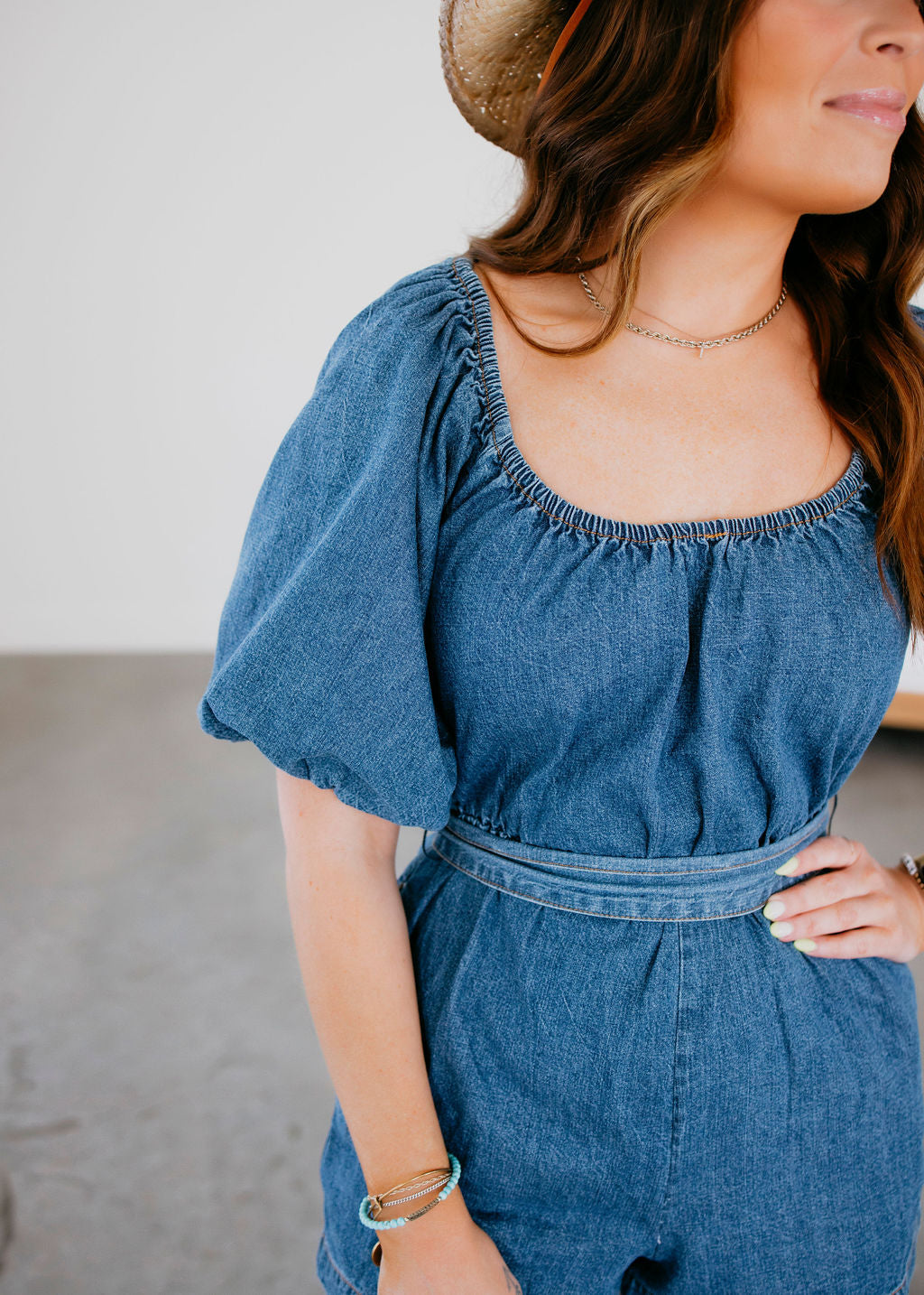 Melanie Denim Romper