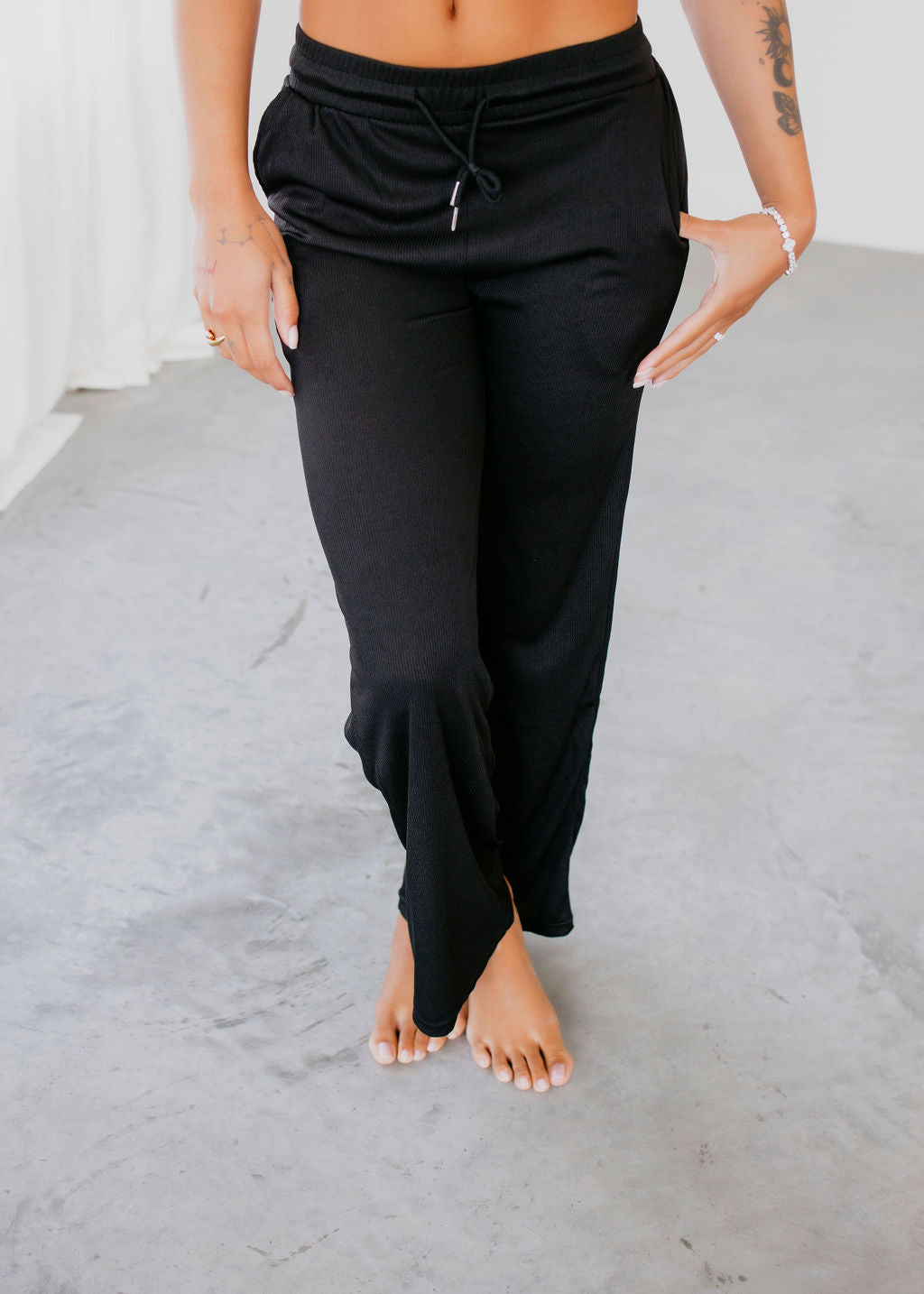 Khloe Ribbed Wide Leg Pants