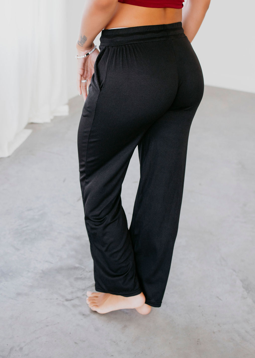 Khloe Ribbed Wide Leg Pants