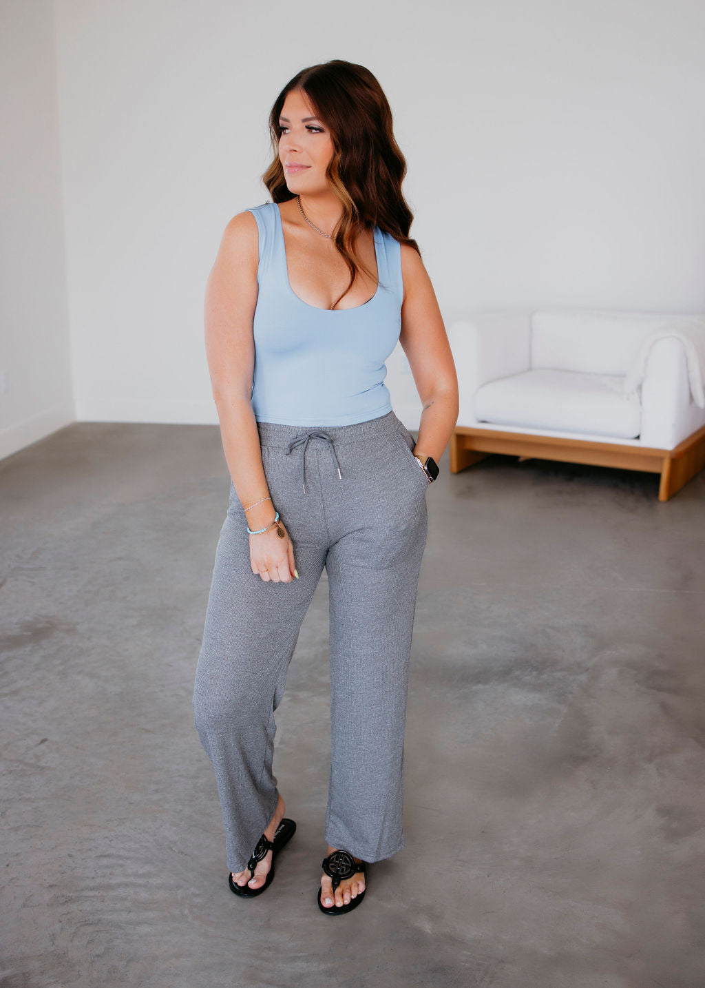 Khloe Ribbed Wide Leg Pants