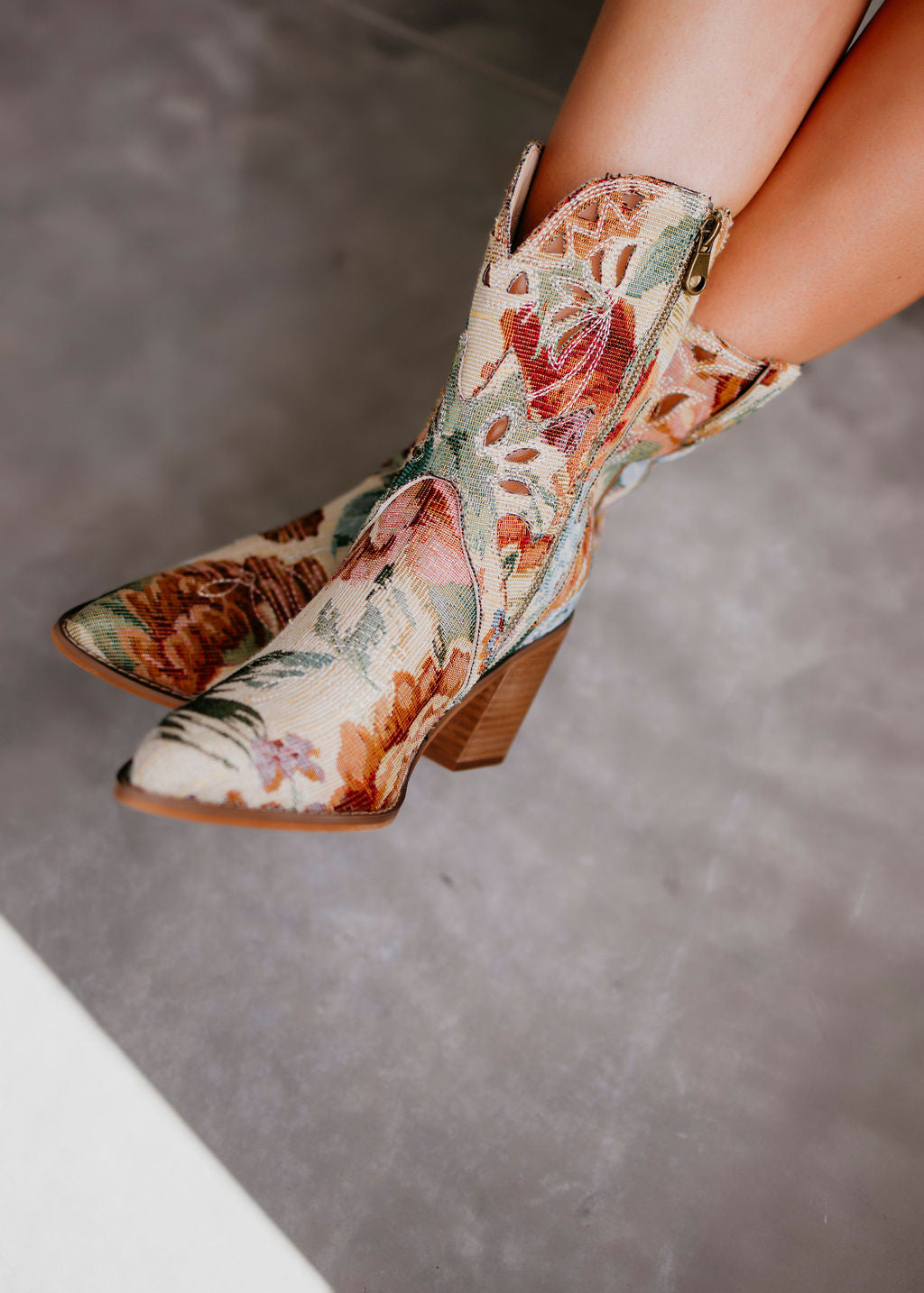 Sorrel Floral Western Booties