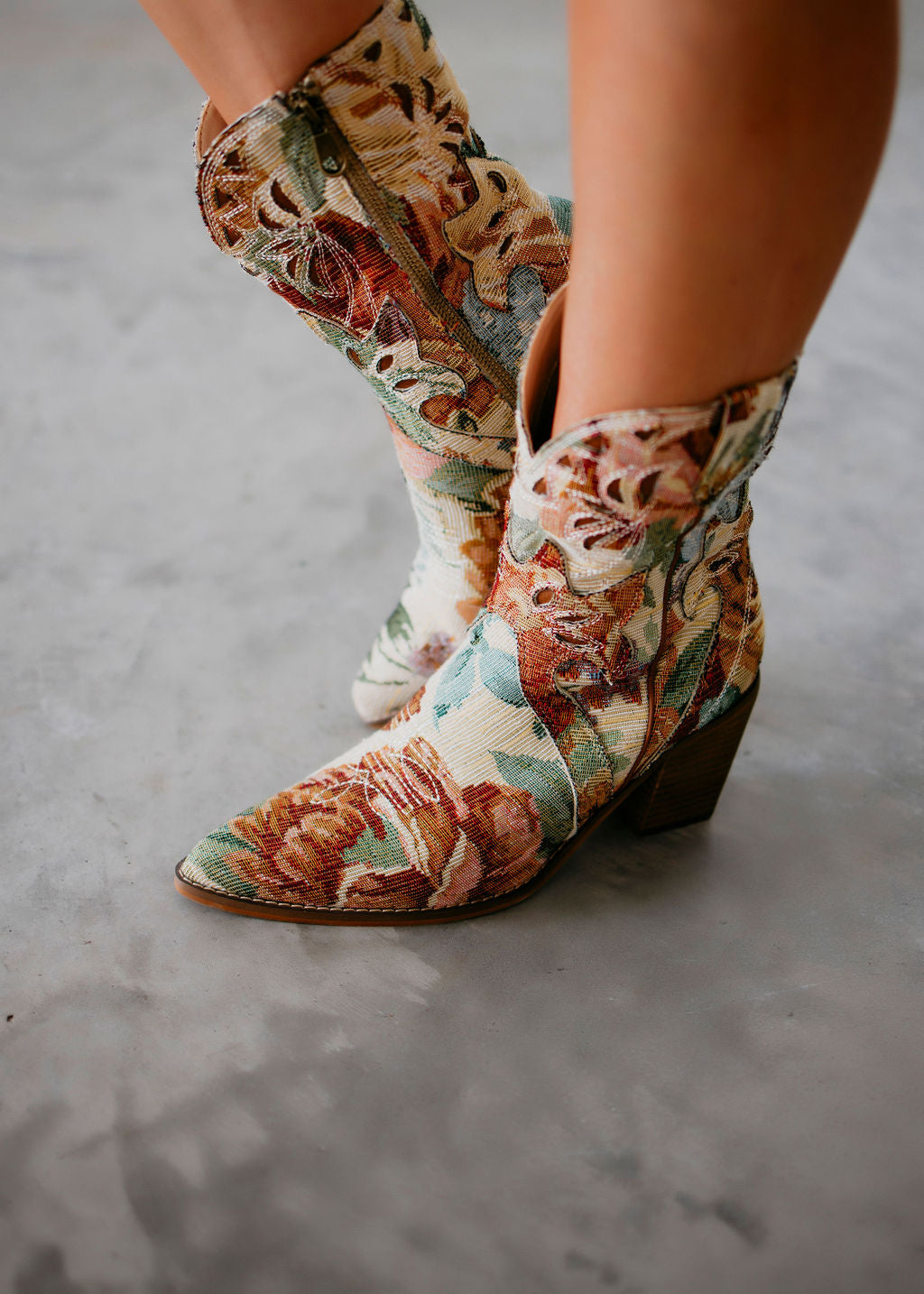 Sorrel Floral Western Booties