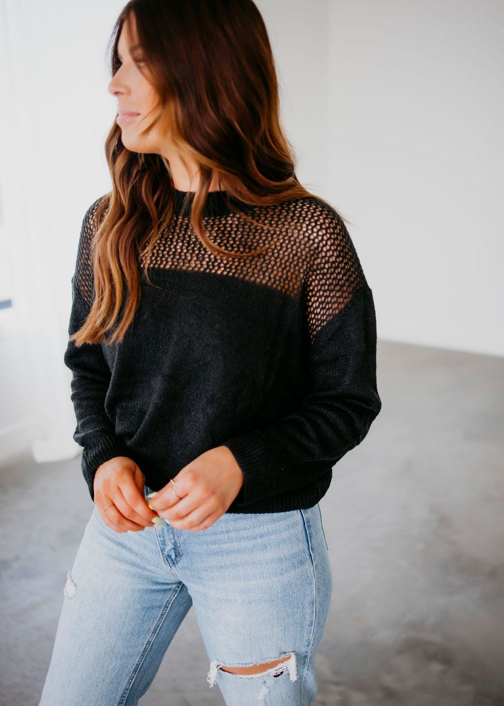 Zadie Mesh Detail Sweater