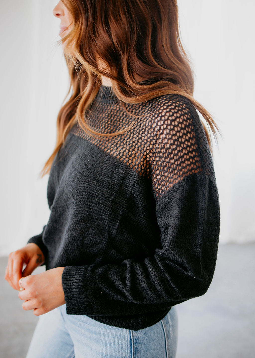 Zadie Mesh Detail Sweater