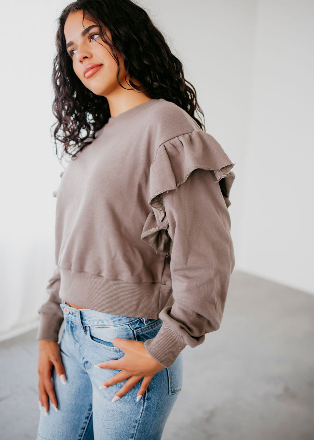 Sienna Ruffled Detail Sweatshirt