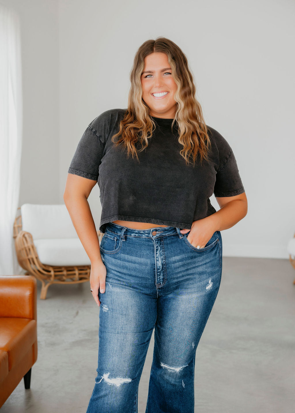 Chloe Crop Tee by Lily & Lottie