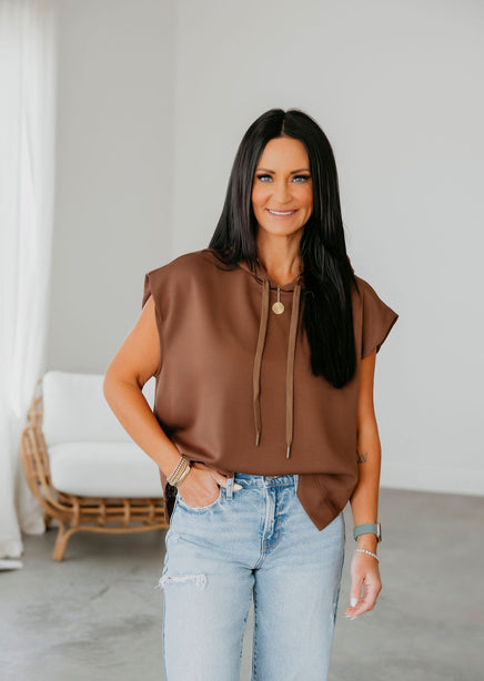 Retro Reset Sleeveless Hoodie product view