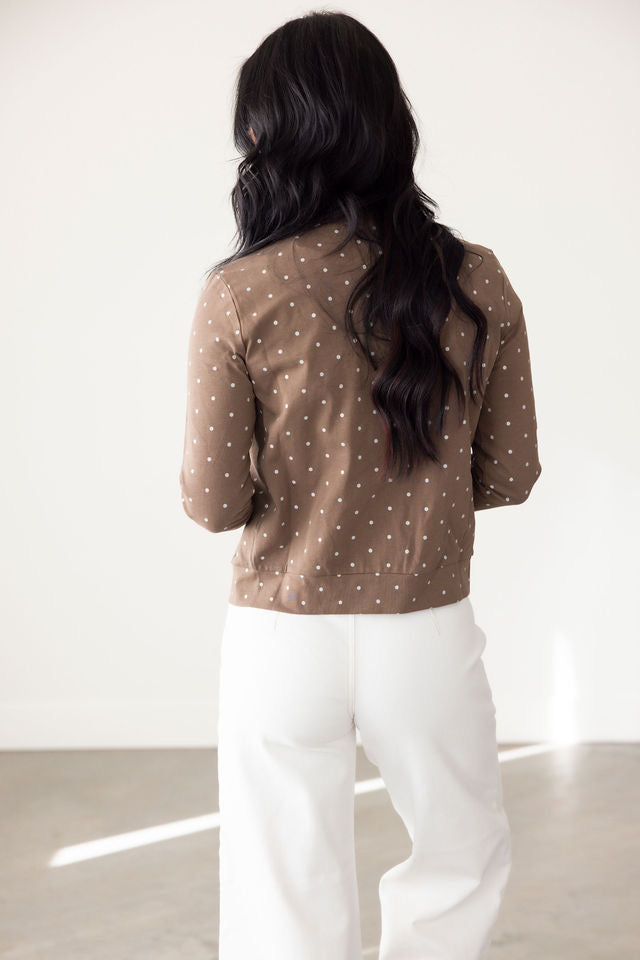 Polka Dot Zip Jacket
