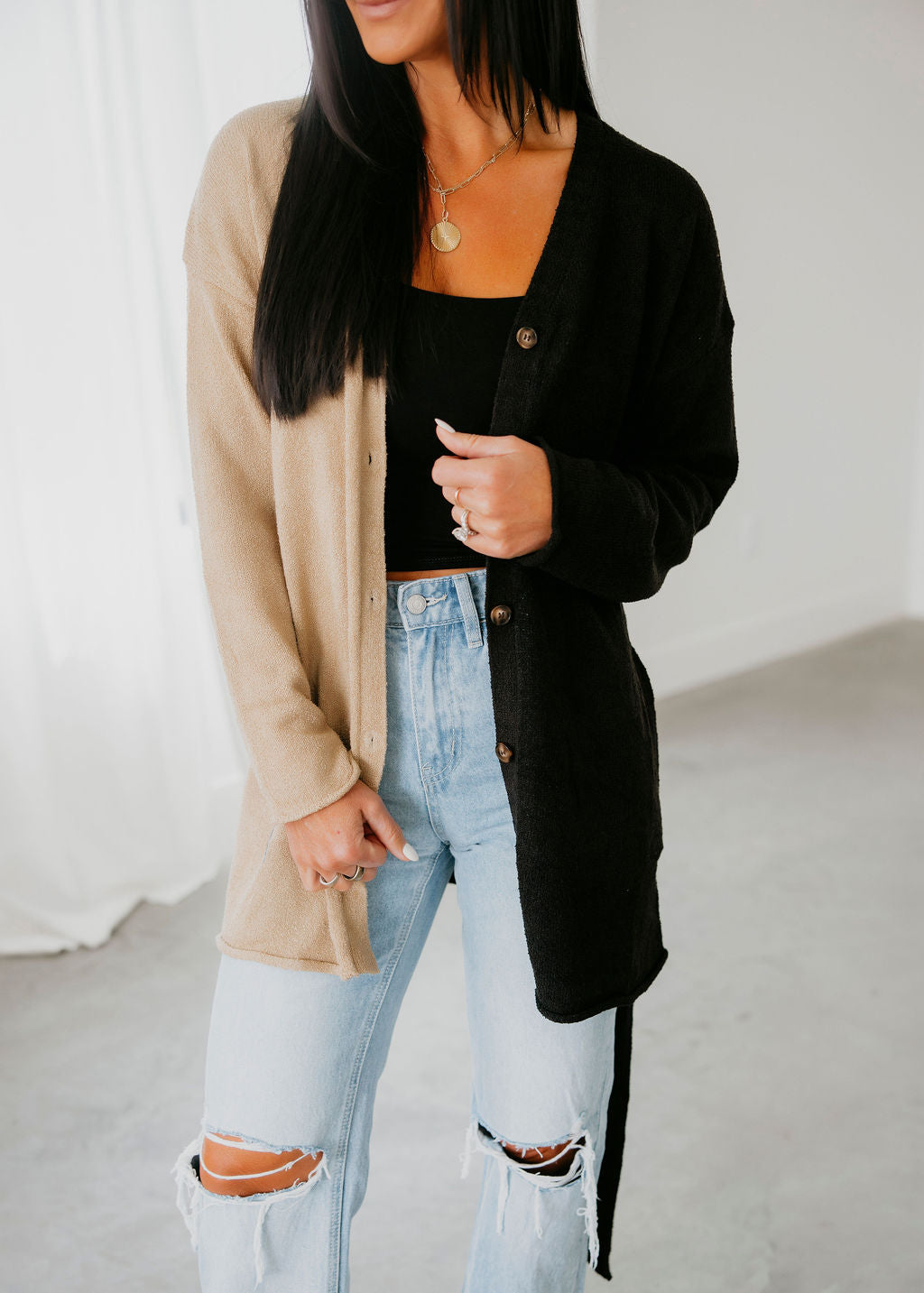Crista Colorblock Knit Cardigan