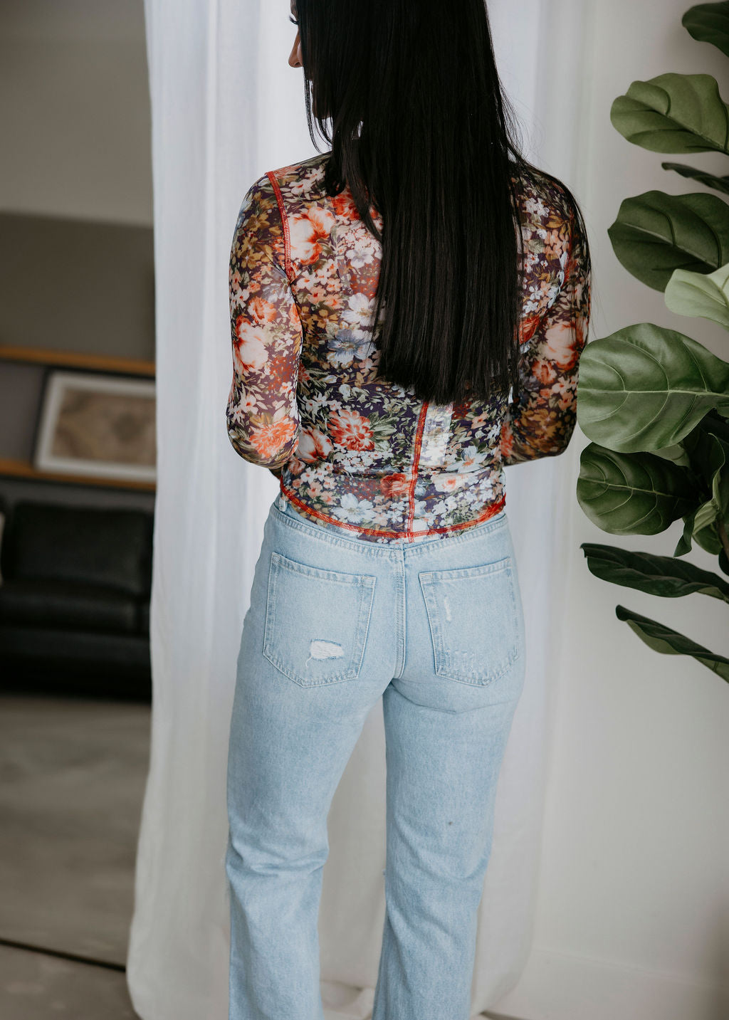 Alise Floral Mesh Top
