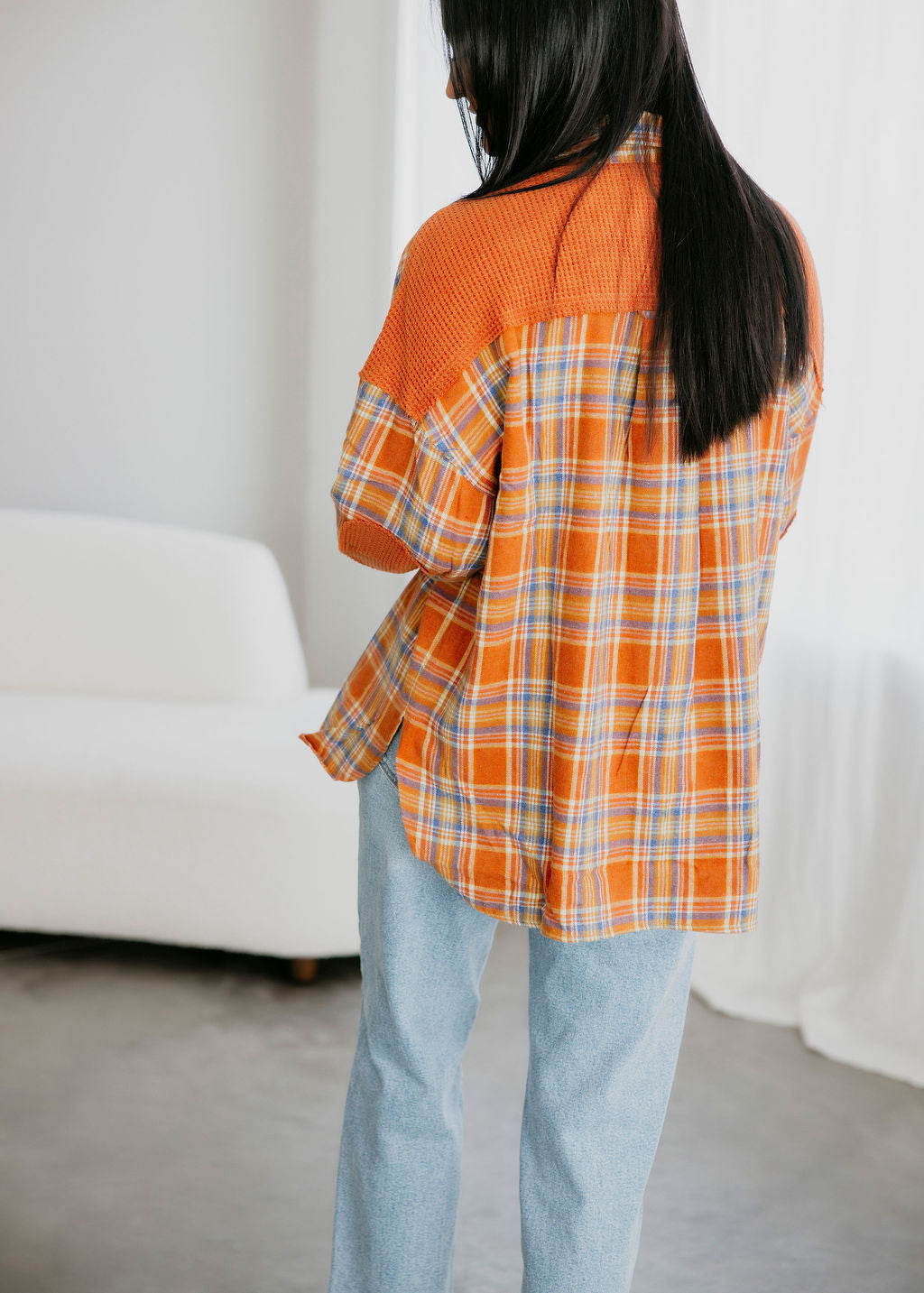 Rhegan Plaid Button Down Top