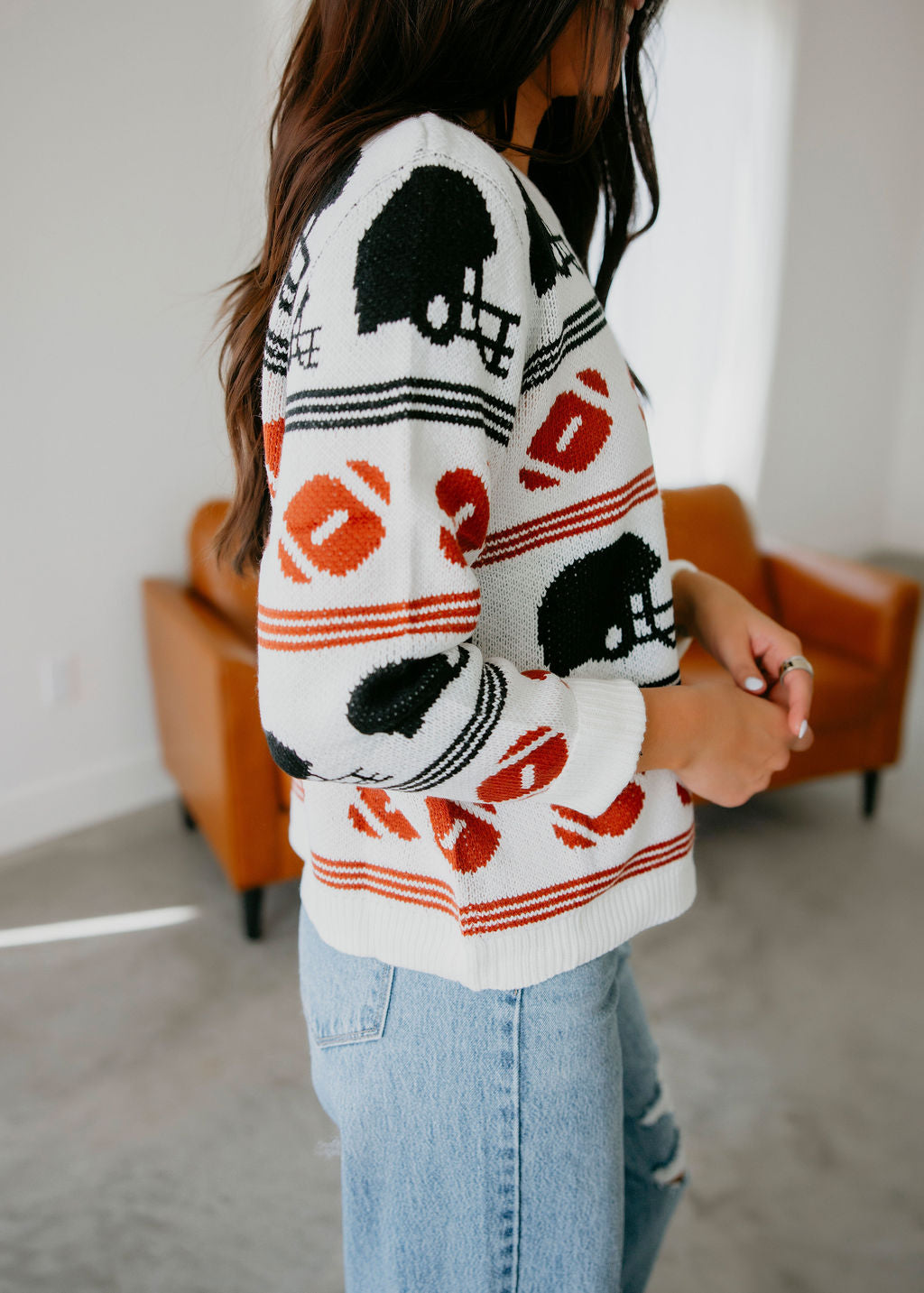 Football Knit Sweater