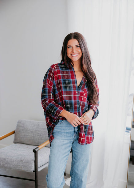 Katie Plaid Top product view