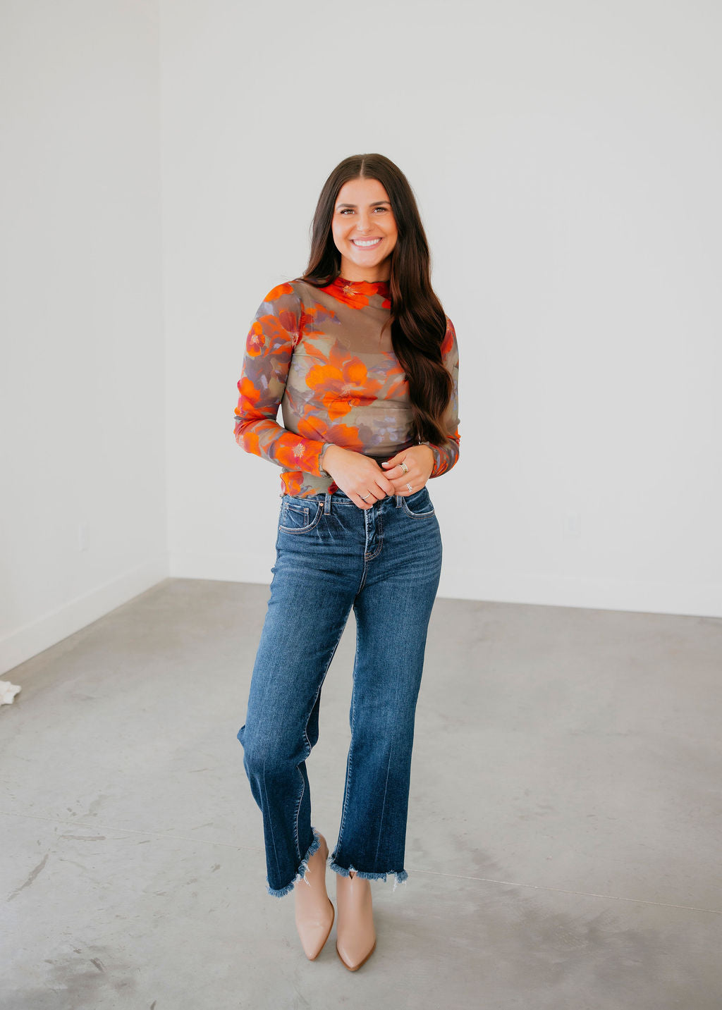 Sana Floral Mesh Long Sleeve