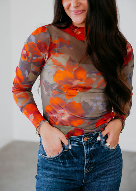 Sana Floral Mesh Long Sleeve product view