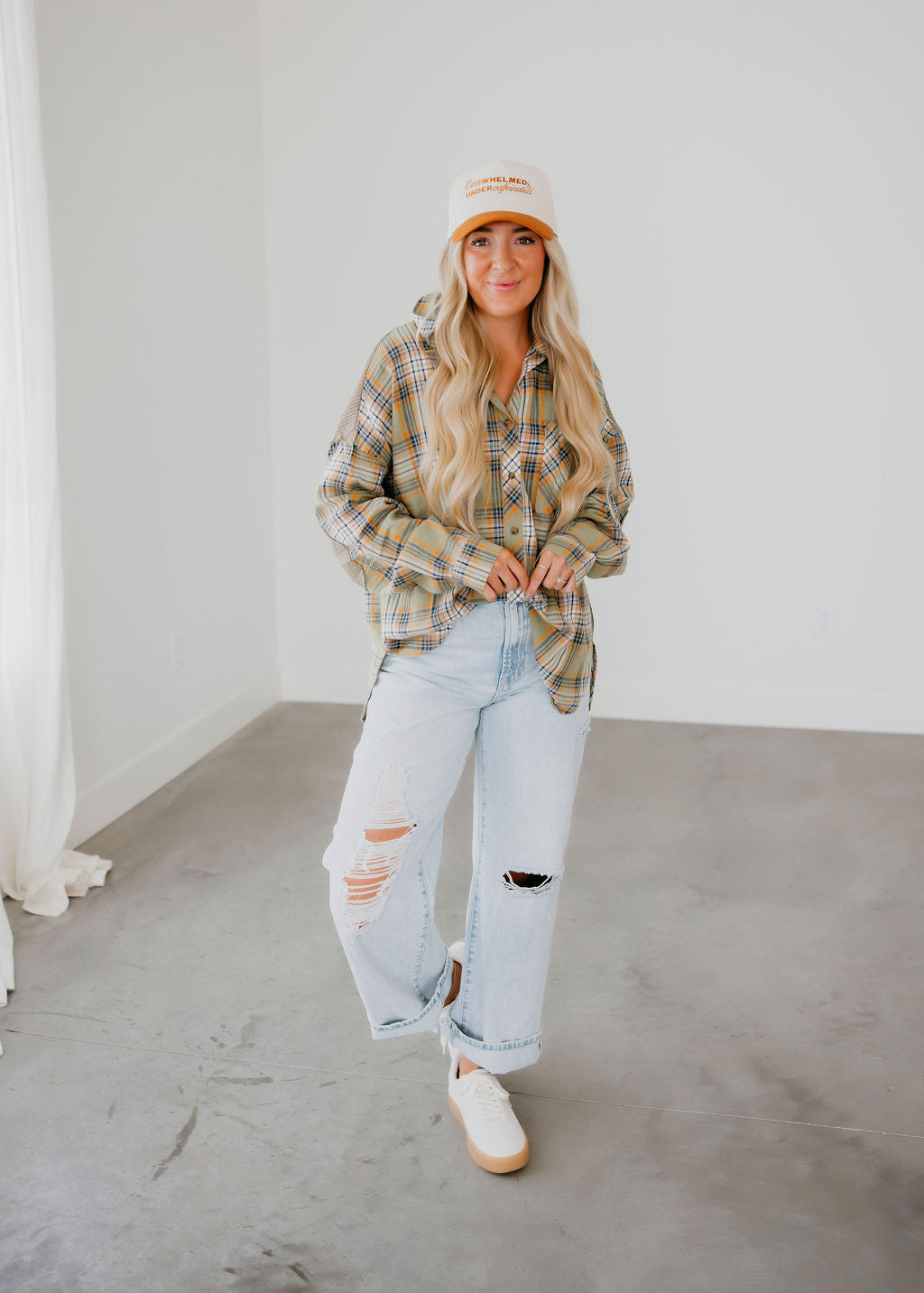 Rhegan Plaid Button Down Top