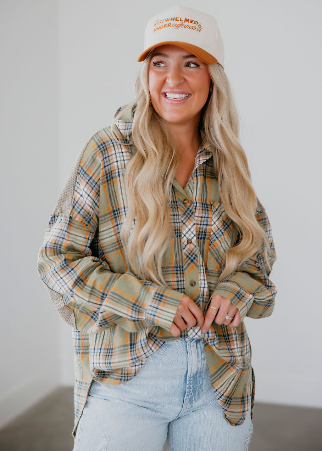 Rhegan Plaid Button Down Top