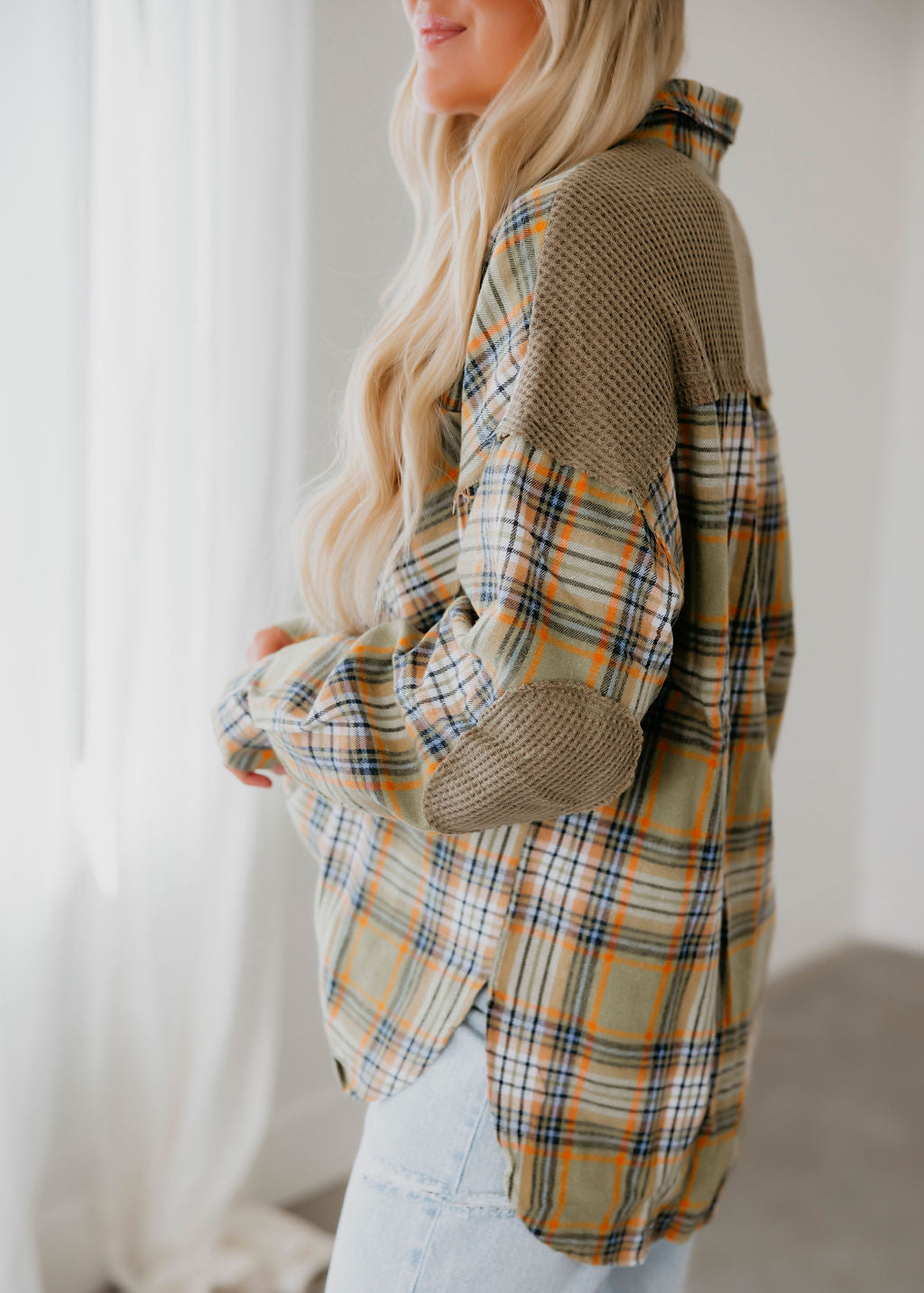 Rhegan Plaid Button Down Top