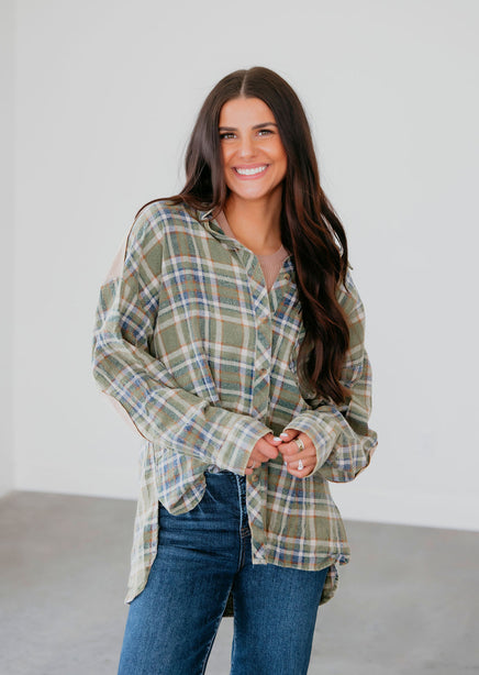 Santos Plaid Button Down Top product view