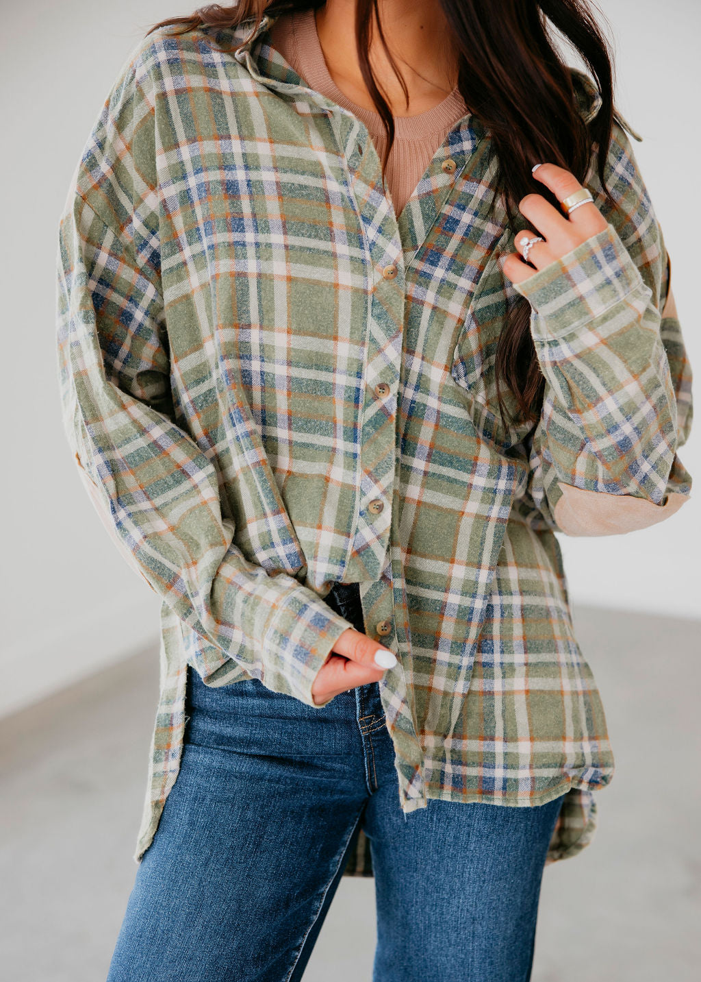 Santos Plaid Button Down Top