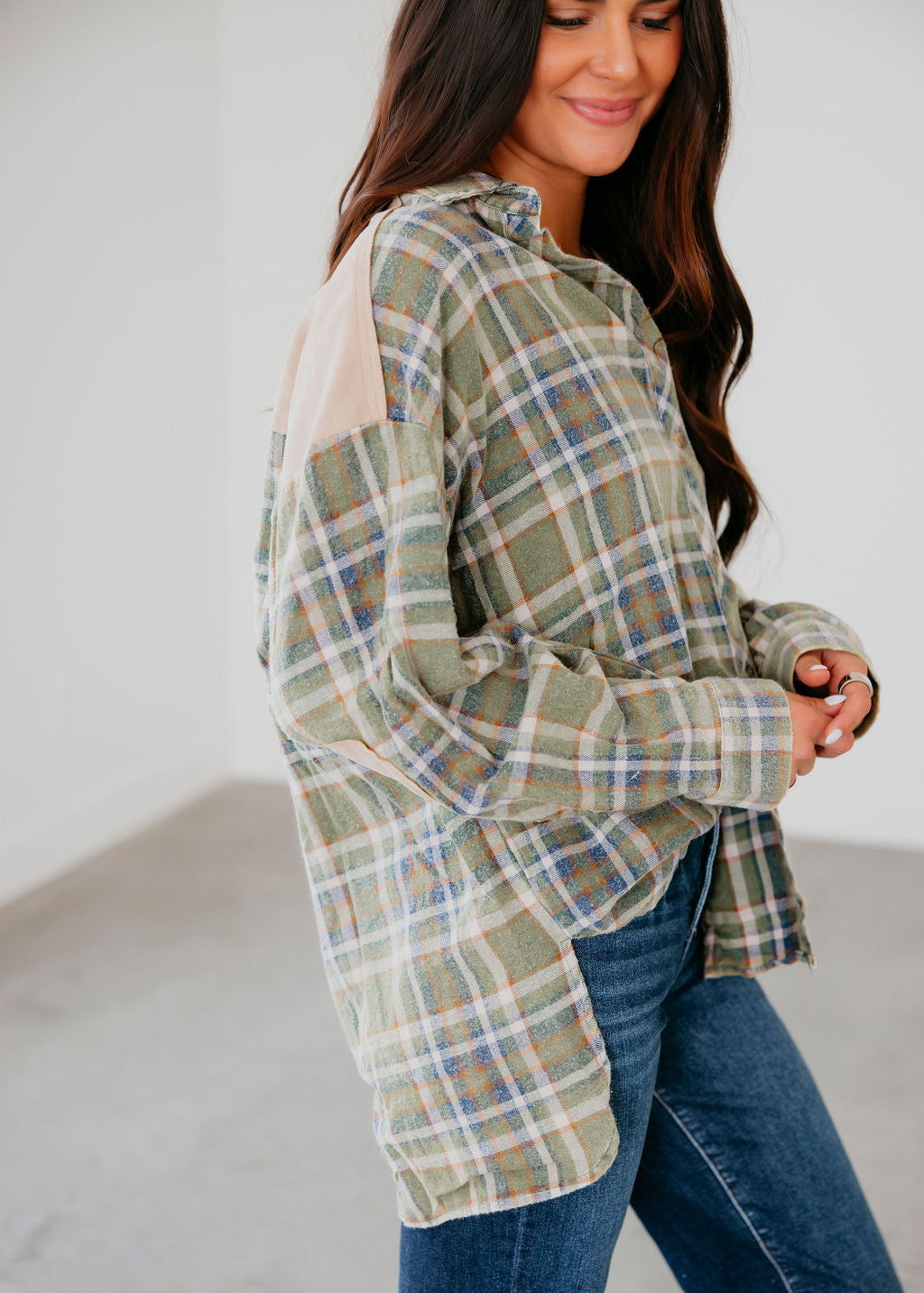 Santos Plaid Button Down Top