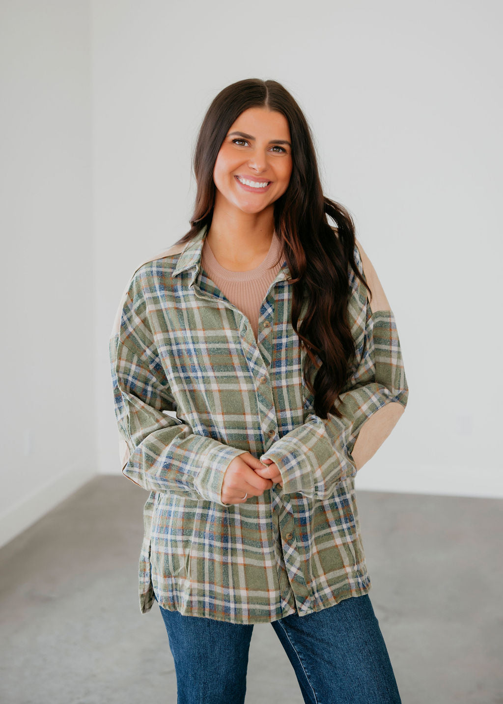 Santos Plaid Button Down Top