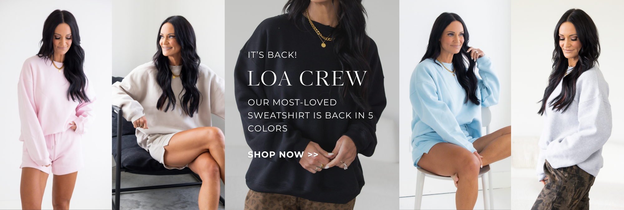 It's back! Loa Crew. Out most loved sweatshirt is back in 5 colors. Shop now.