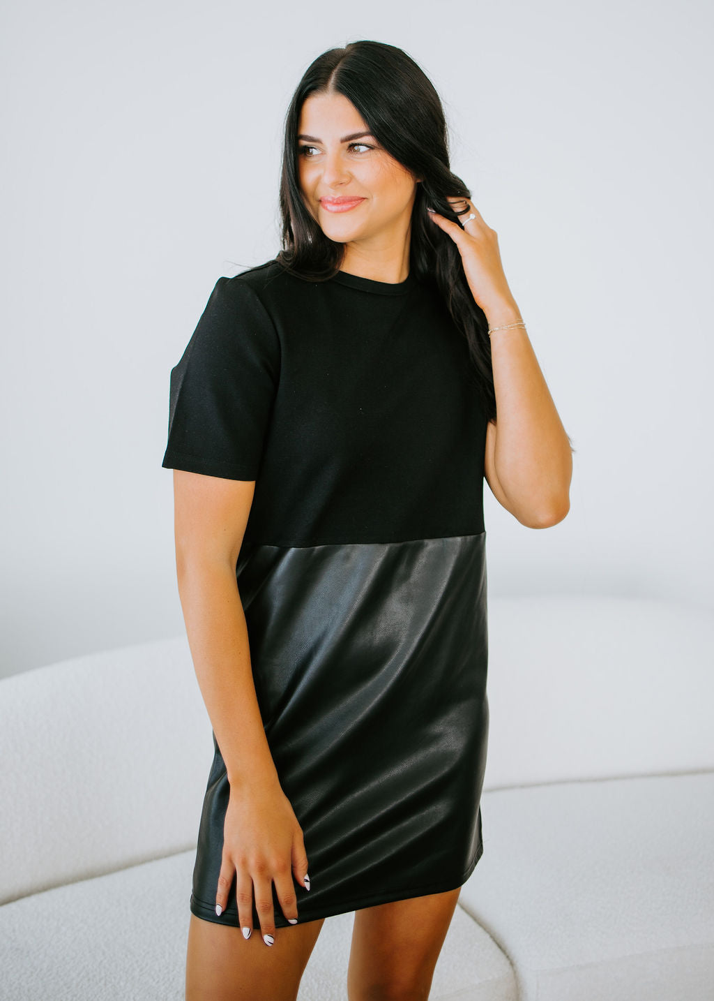 Mackenzie Faux Leather Dress