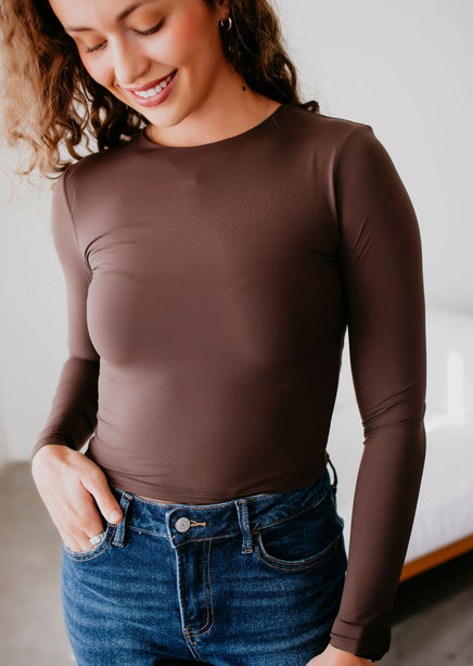 Stevie Crew Neck Seamless Top by Lily & Lottie